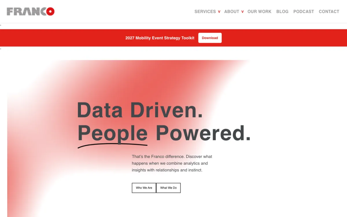 Franco homepage, captured September 28, 2026