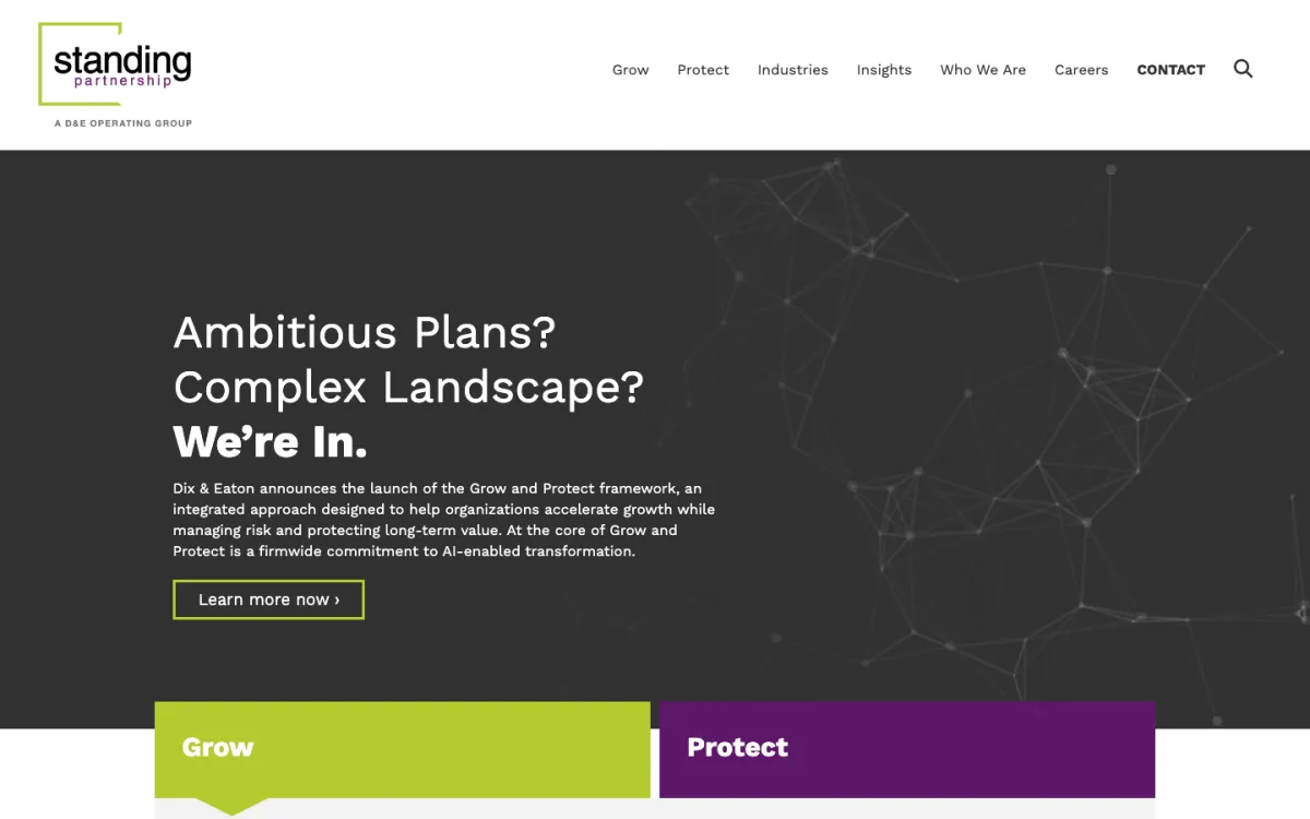 Standing Partnership homepage, captured September 28, 2026